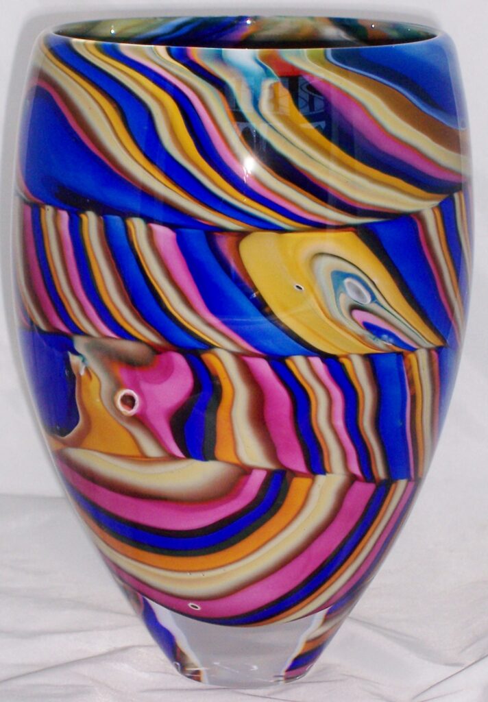 ‘Harlequin’ Extra Large Free Blown Bowl