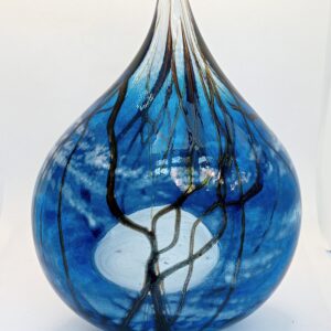 Large Blue 'Super Moon Lollipop Vase