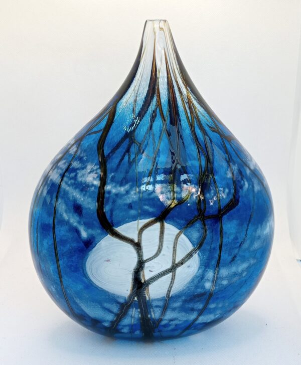 Large Blue 'Super Moon Lollipop Vase