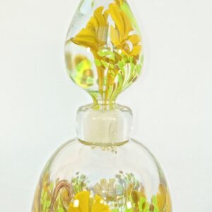 Okra Clear 'Yellow Flowers' Perfume Bottle SOLD