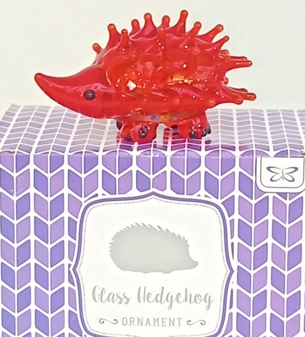 Glass Hedgehog Red