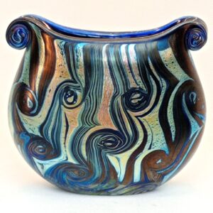 'Silver Mosaic' Ram's Horn Vase Medium