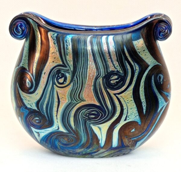 'Silver Mosaic' Ram's Horn Vase Medium