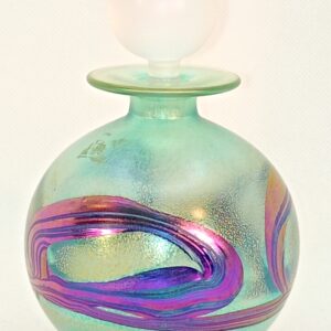 'Golden Peacock' Green/Purple Round Perfume Bottle