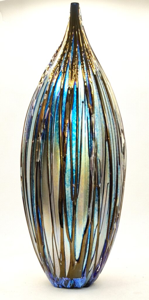 Iridescent Blue 'Linear' Seed Pod Large