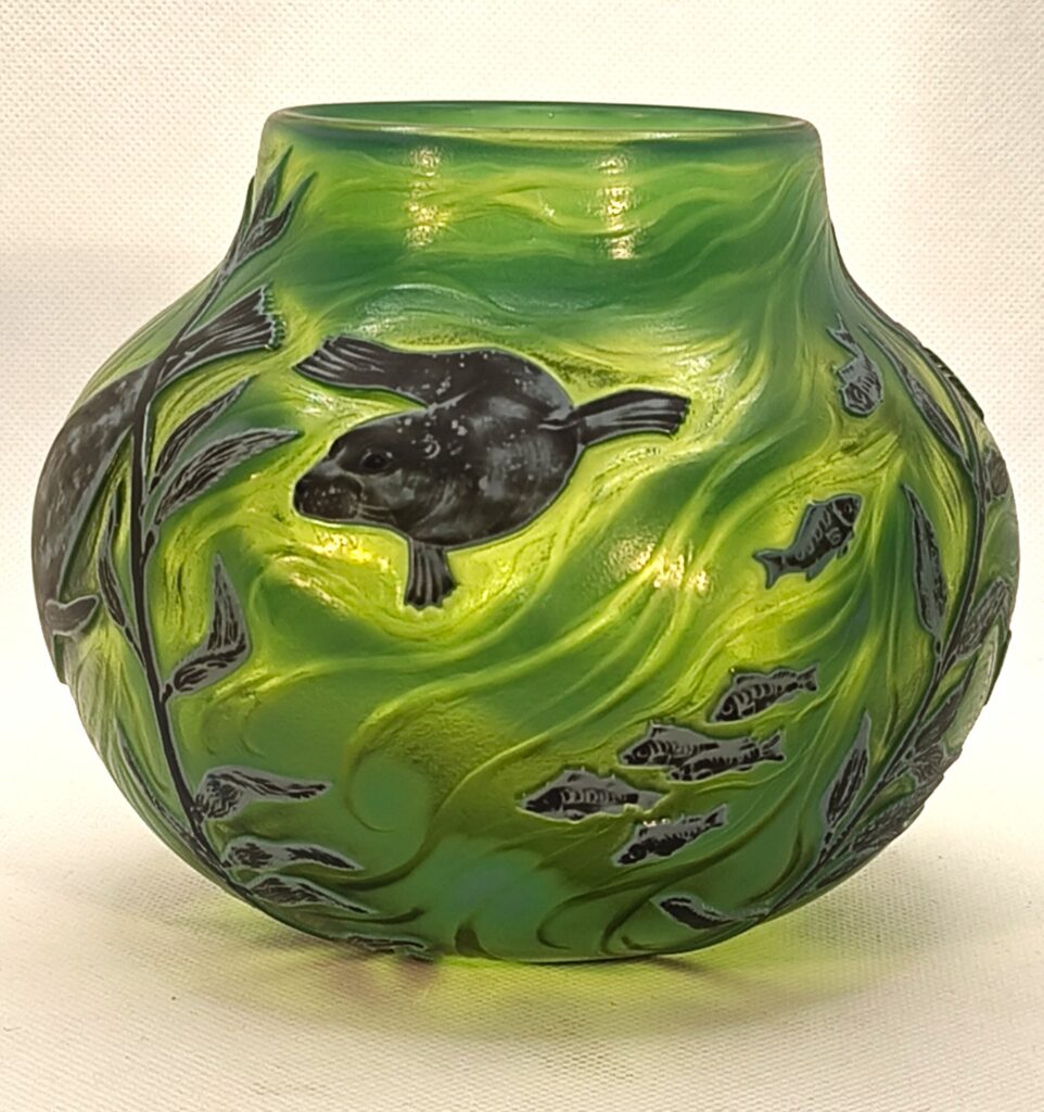 'Sea Puppies' Cameo Vase
