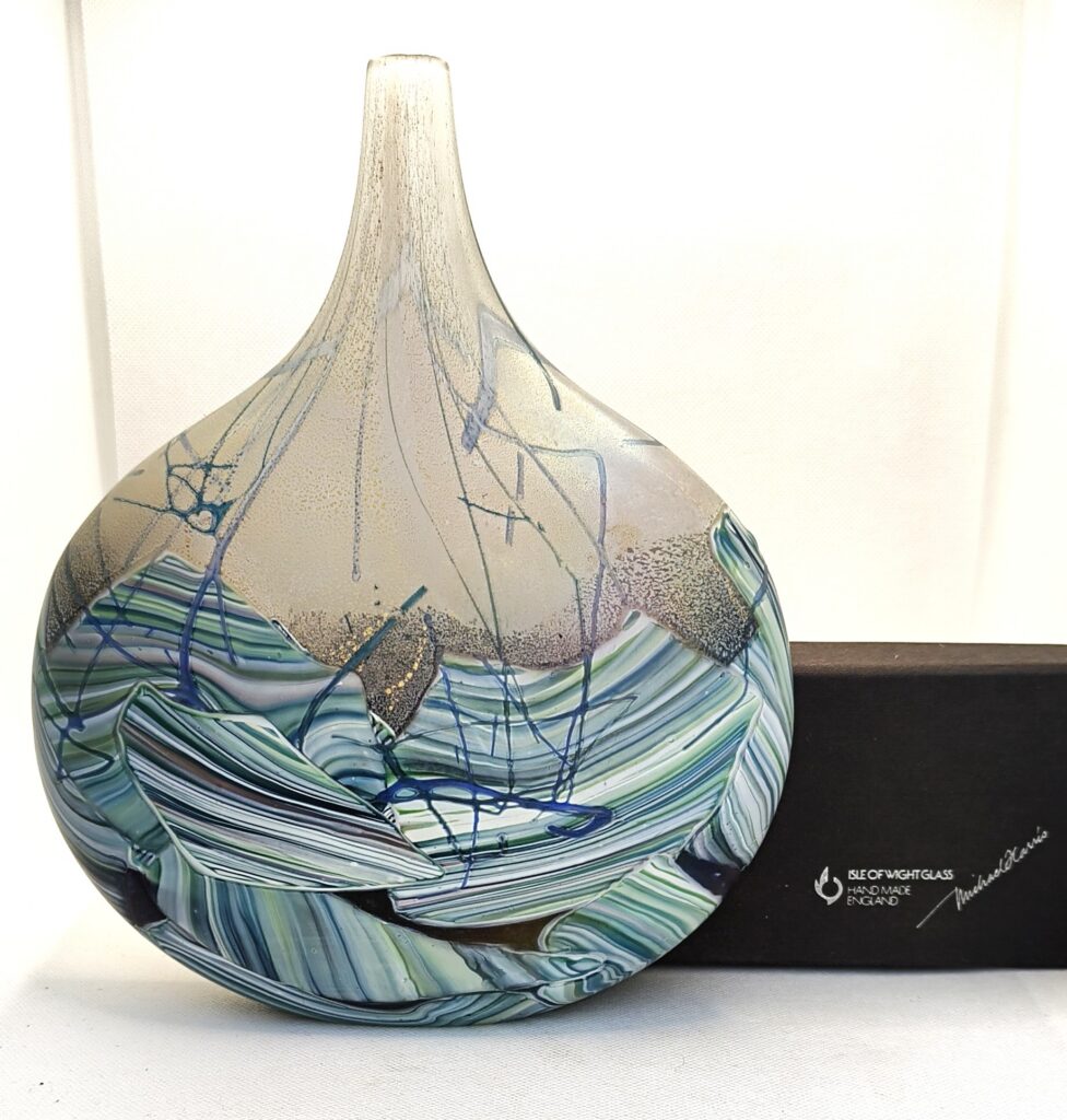 'Seascape' Lollipop Vase Large Signed by Michael Harris